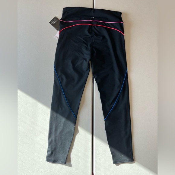 GapFit Women’s Black/Multi-Color Piped Colorblock Full Length Yoga Pants/Legging - Picture 3 of 6